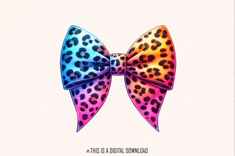 colorful-leopard-print-bow-png-rainbow-animal-print-trendy-digital-art-fashion-clipart-sublimation-design-instant-download