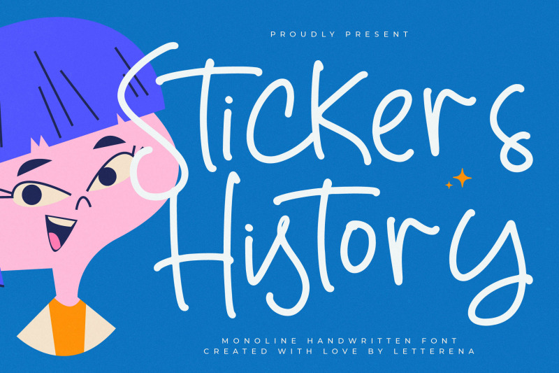 stickers-history-monoline-handwritten-font