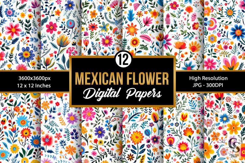 mexican-watercolor-flowers-seamless-patterns