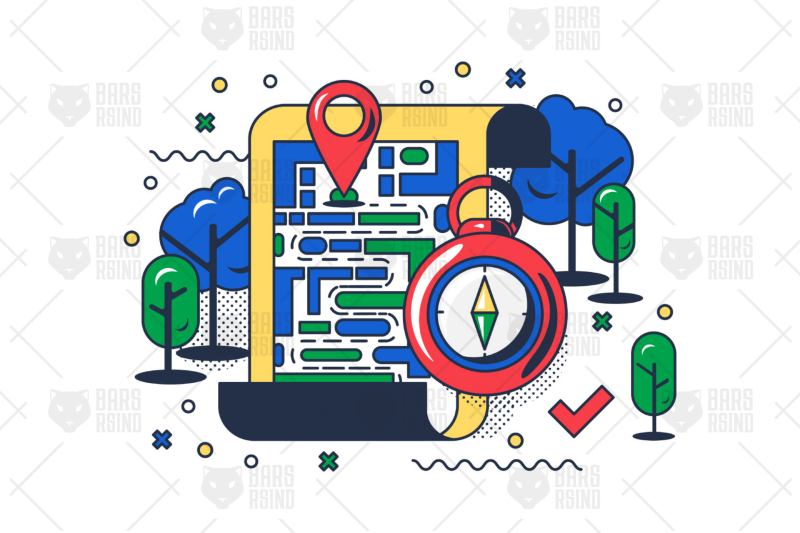 map-pointer-and-compass