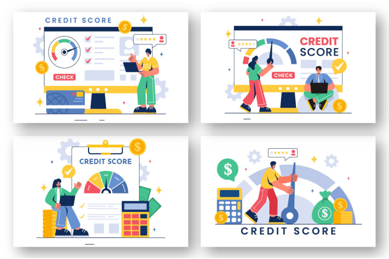 10-credit-score-vector-illustration