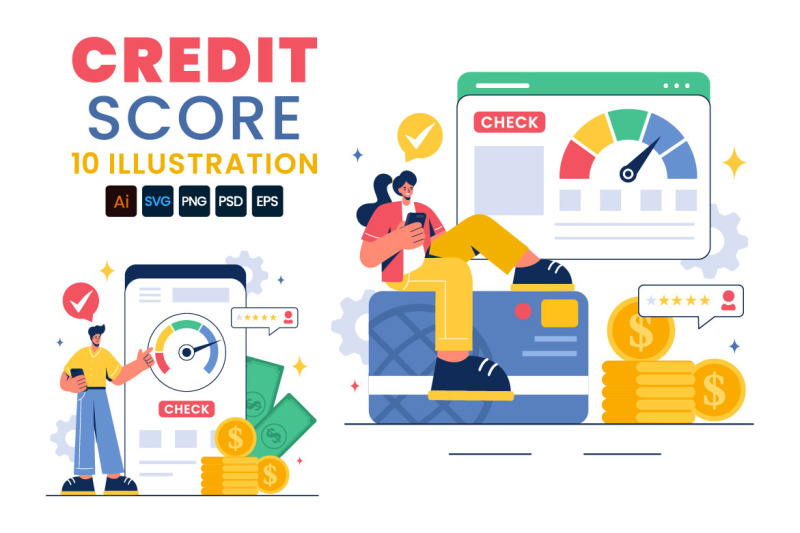 10-credit-score-vector-illustration