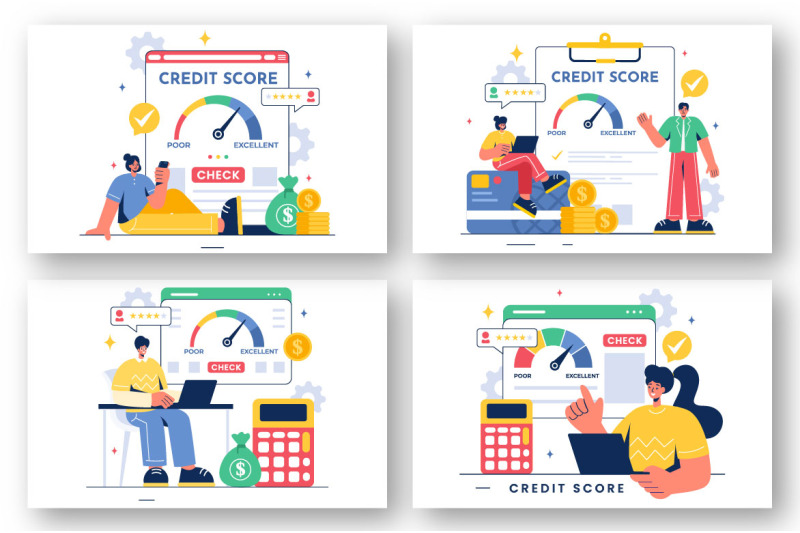 10-credit-score-vector-illustration