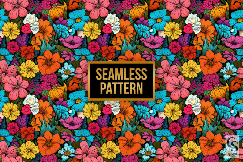 comic-cartoon-flowers-seamless-patterns