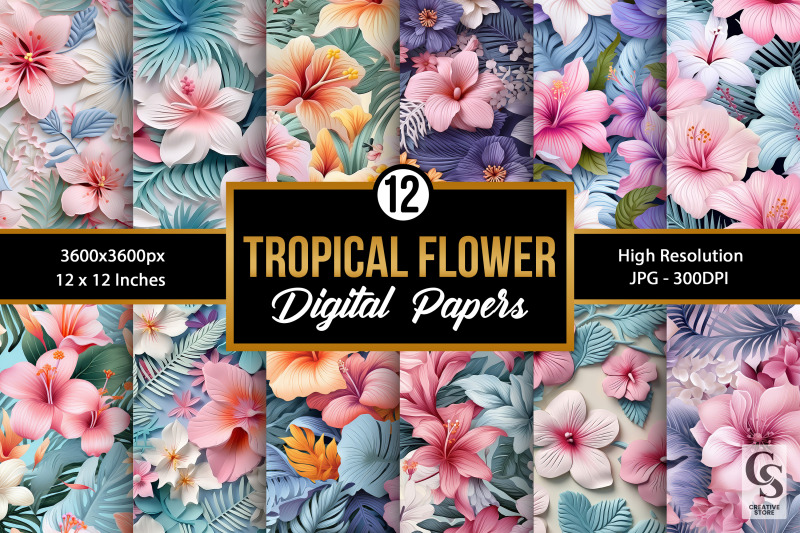 pastel-tropical-flowers-seamless-patterns