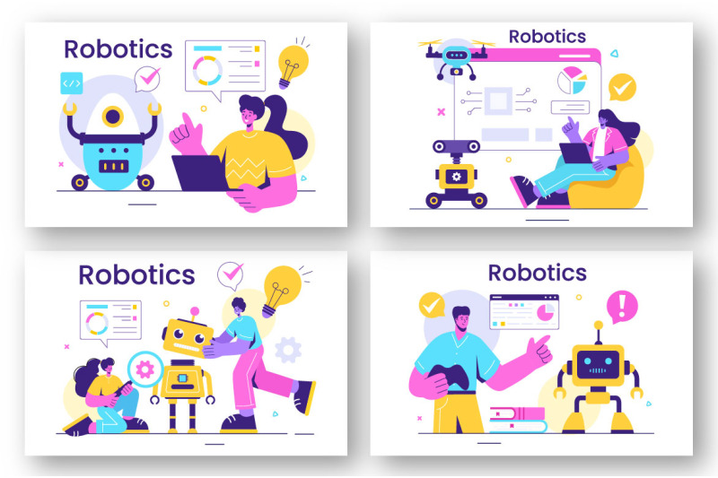 10-robotics-vector-illustration