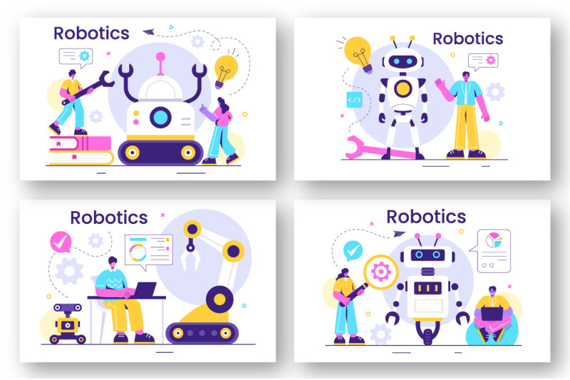 10-robotics-vector-illustration