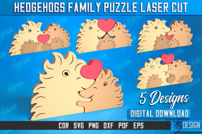 hedgehogs-family-puzzle-bundle-puzzle-template-eco-friendly-gift