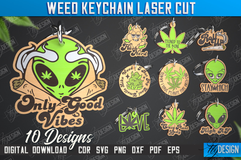 weed-keychain-bundle-weed-leaf-cannabis-leaf-herb-nerd-cnc