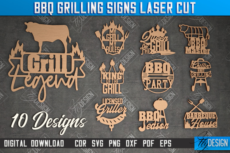 bbq-grilling-sign-patio-sign-bundle-wall-signboard-kitchen-dcor