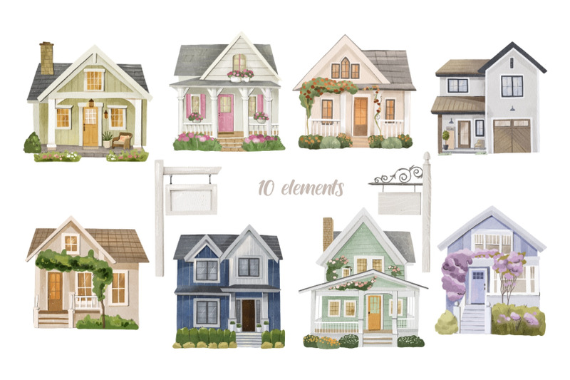 watercolor-house-clipart-home-clipart-cottage-clipart