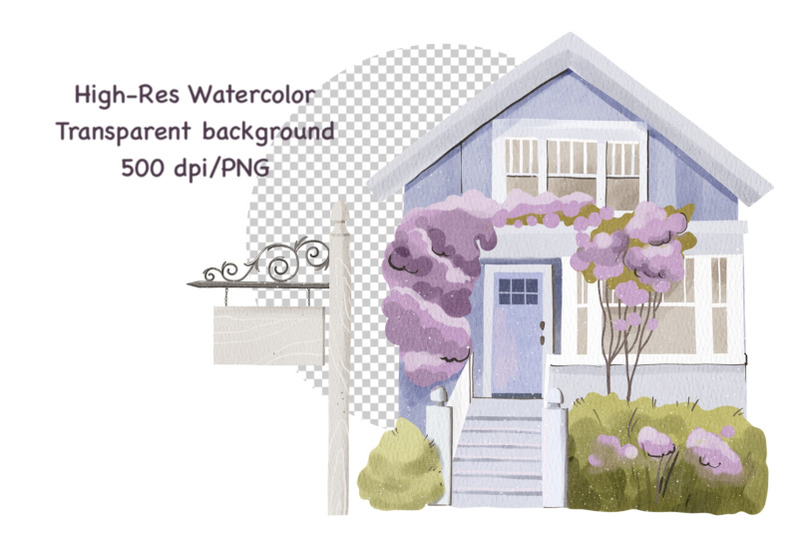 watercolor-house-clipart-home-clipart-cottage-clipart