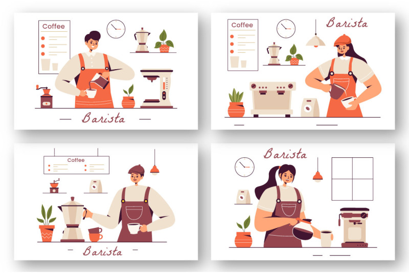 9-barista-making-coffee-illustration