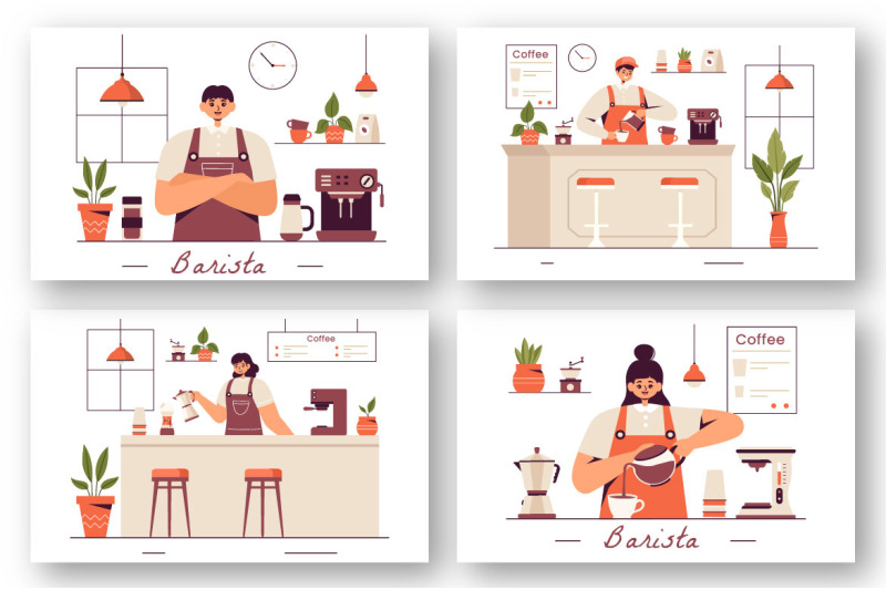 9-barista-making-coffee-illustration