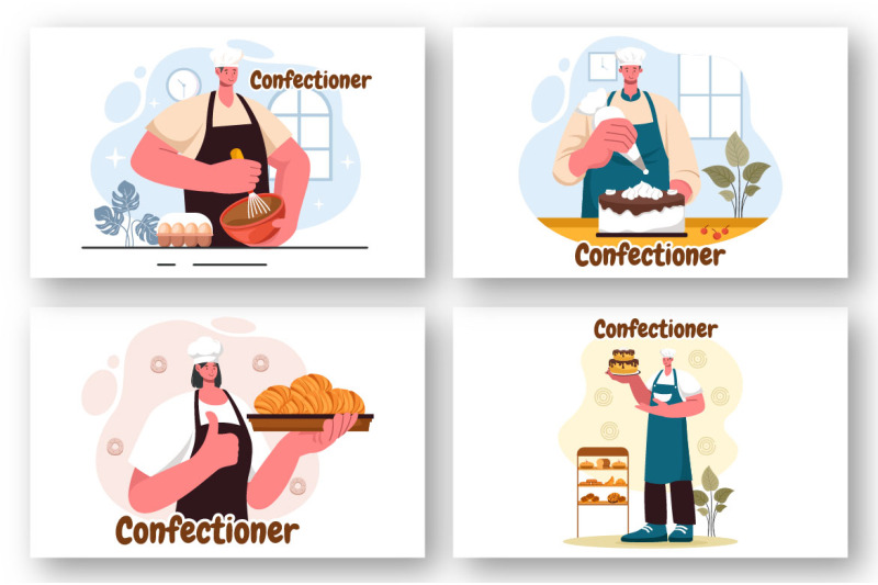 9-confectioner-vector-illustration