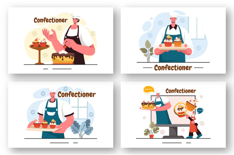 9-confectioner-vector-illustration