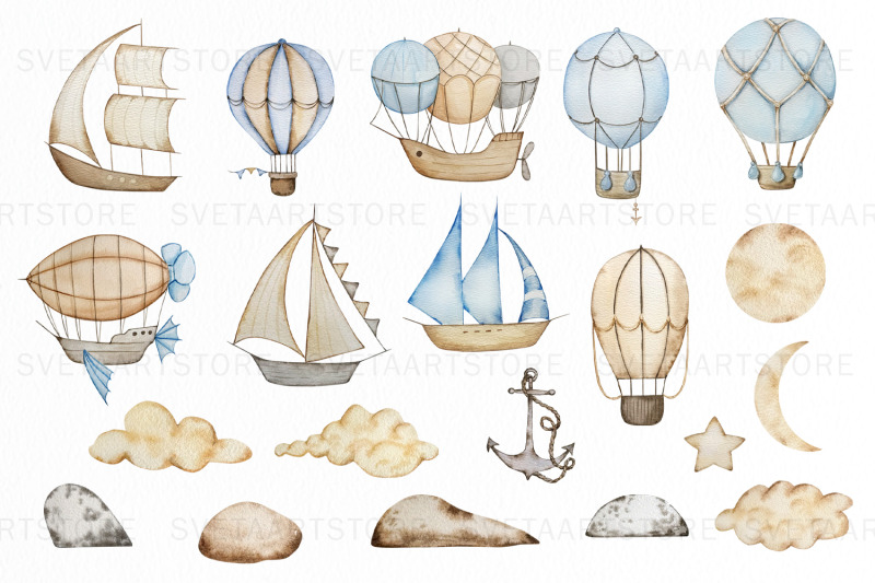 hot-air-balloon-and-boats-watercolor-clipart