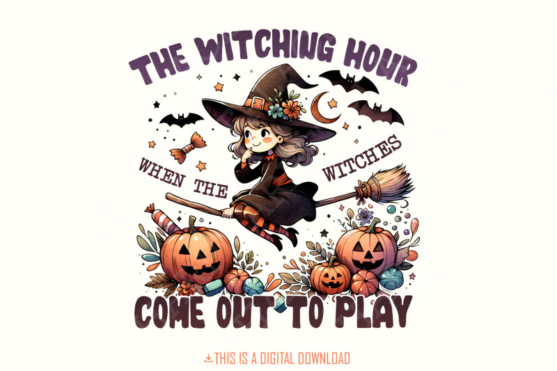 the-witch-hour-retro-halloween-png-witch-png-pumpkin-png-halloween-png-halloween-t-shirt-png-spooky-season-png-halloween-sublimation