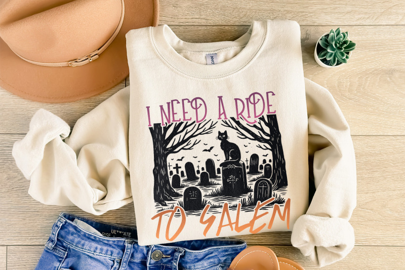 i-need-a-ride-to-salem-png-halloween-cat-png-spooky-graveyard-witchy-design-fun-halloween-art-trendy-digital-download