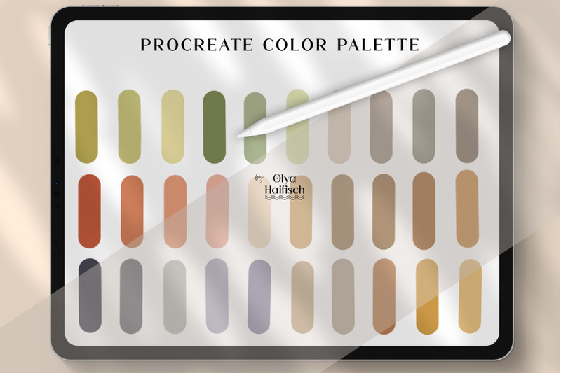 soft-natural-procreate-color-palette-boho-color-swatches