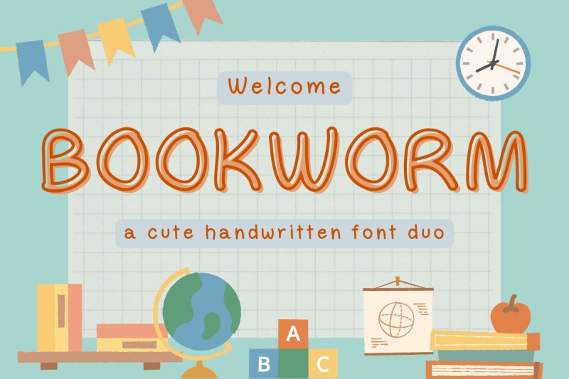 bookworm-cute-handwritten-school-age-font