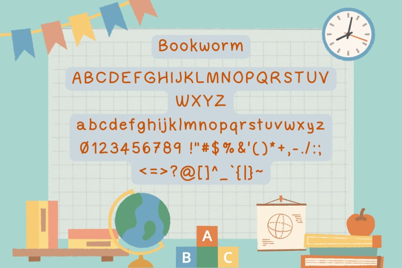 bookworm-cute-handwritten-school-age-font