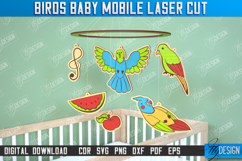 parrot-baby-mobile-baby-room-dcor-new-born-cnc-file