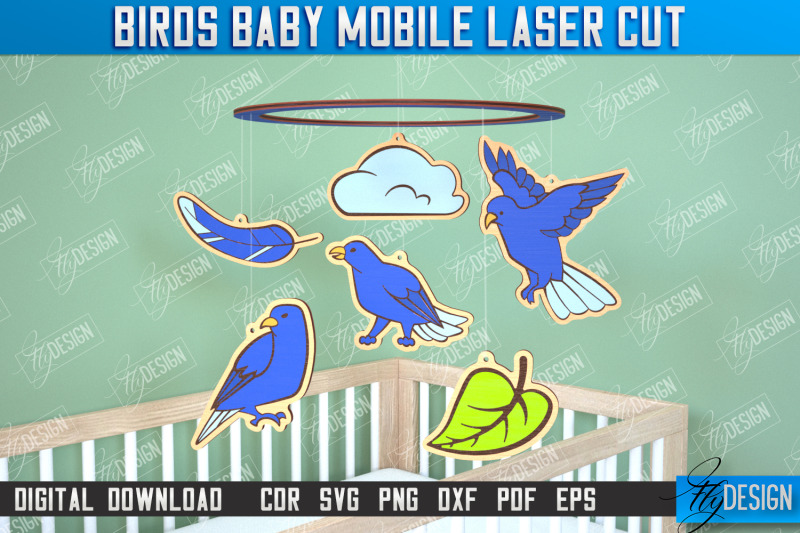 crow-baby-mobile-baby-room-dcor-new-born-cnc-file