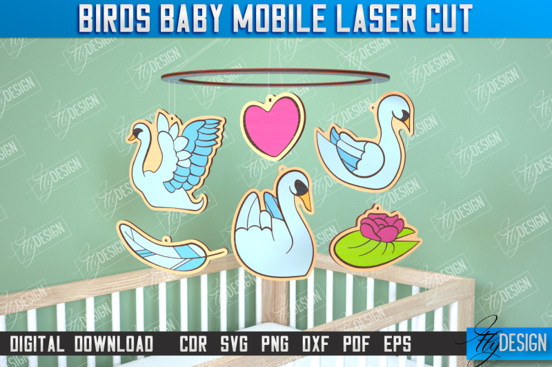 swans-baby-mobile-baby-room-dcor-new-born-cnc-file