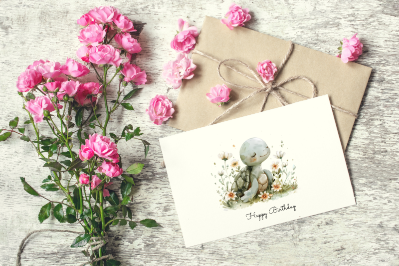 cute-floral-baby-turtle-watercolor-sublimation-clipart