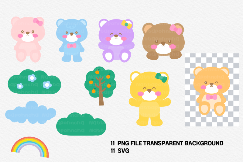 set-of-colorful-bear-clipart