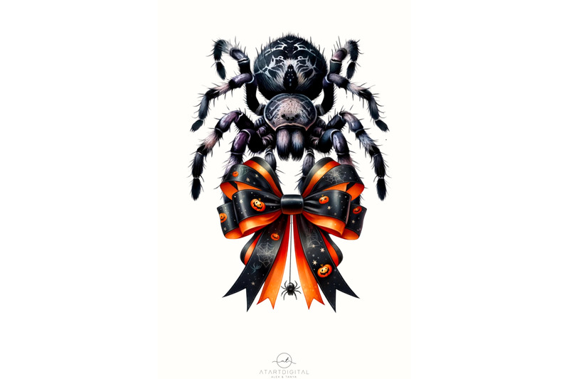 spider-with-bow-png-digital-prints-for-halloween-crafting-amp-card-makin