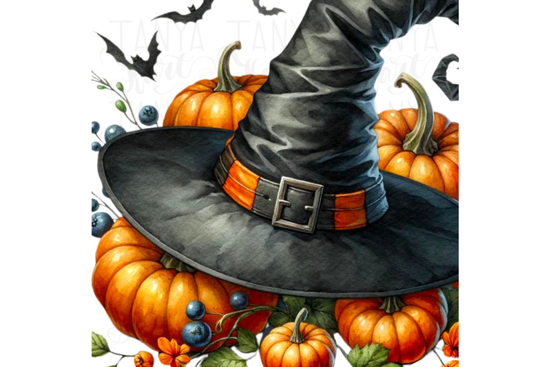 witch-hat-png-digital-print-halloween-watercolor-sublimation-design