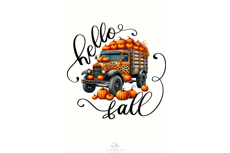 hello-fall-cheetah-truck-pumpkin-season-transparent-design-crafting