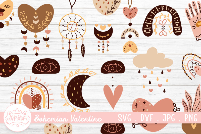 bohemian-valentine-clipart-bundle-valentine-svg-bundle