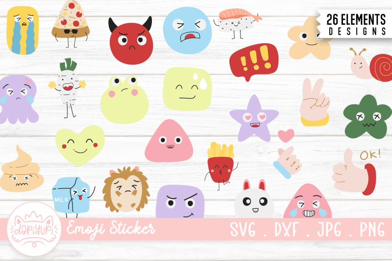 cute-doodle-emoji-sticker-character-clipart-bundle