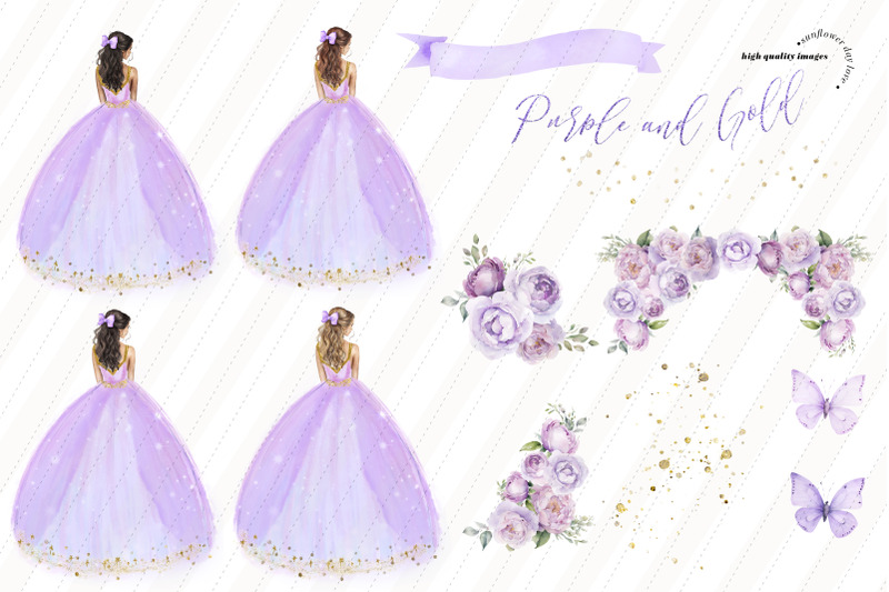 lavender-gold-princess-purple-flowers-butterfly-clipart