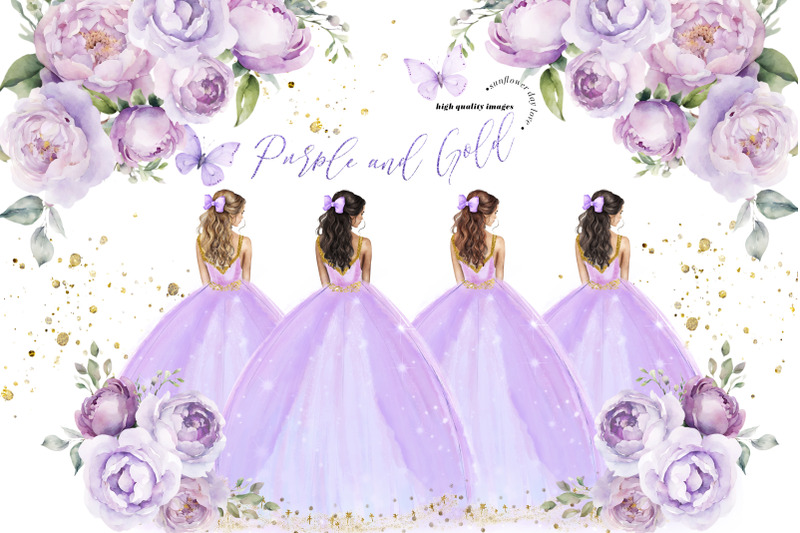 lavender-gold-princess-purple-flowers-butterfly-clipart