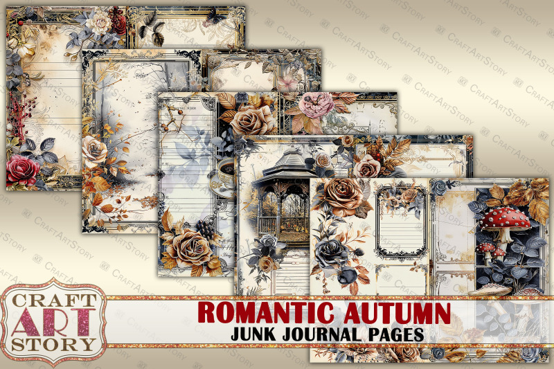 romantic-autumn-collage-digital-picture-junk-journal-pages