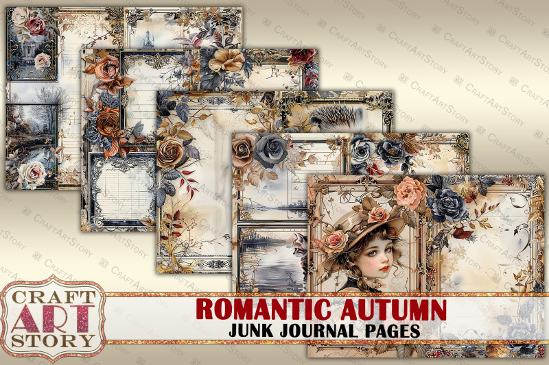 romantic-autumn-collage-digital-picture-junk-journal-pages