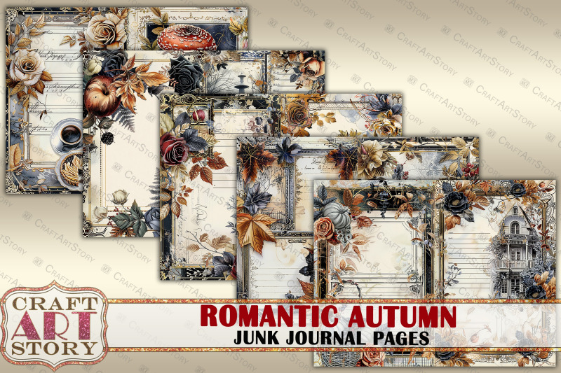 romantic-autumn-collage-digital-picture-junk-journal-pages