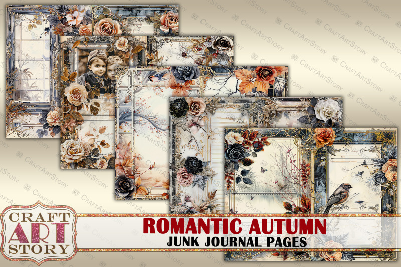 romantic-autumn-collage-digital-picture-junk-journal-pages