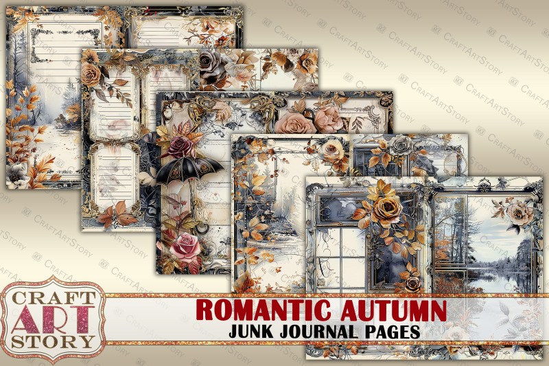 romantic-autumn-collage-digital-picture-junk-journal-pages