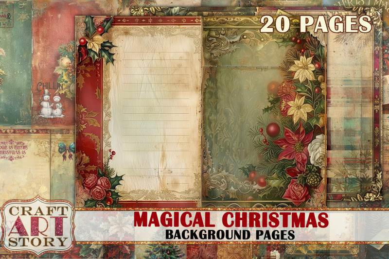 magical-christmas-junk-journal-kit-printable-background