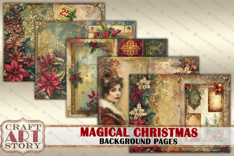 magical-christmas-junk-journal-kit-printable-background