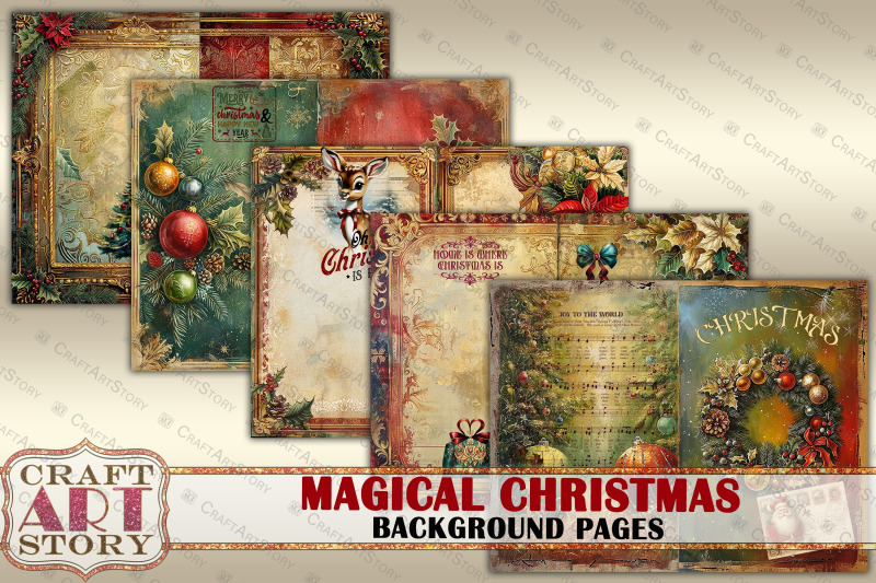 magical-christmas-junk-journal-kit-printable-background