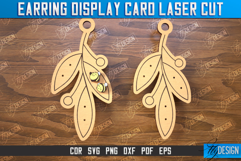 earring-display-card-laser-cut-leaves-shaped-display-jewelry-cnc