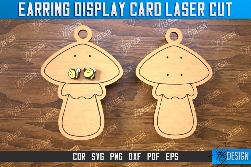 earring-display-card-laser-cut-mushroom-nbsp-shaped-display-jewelry