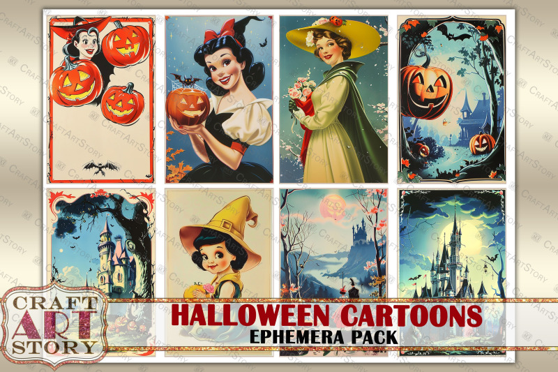 halloween-cartoons-ephemera-pack-printable-1950-style-images