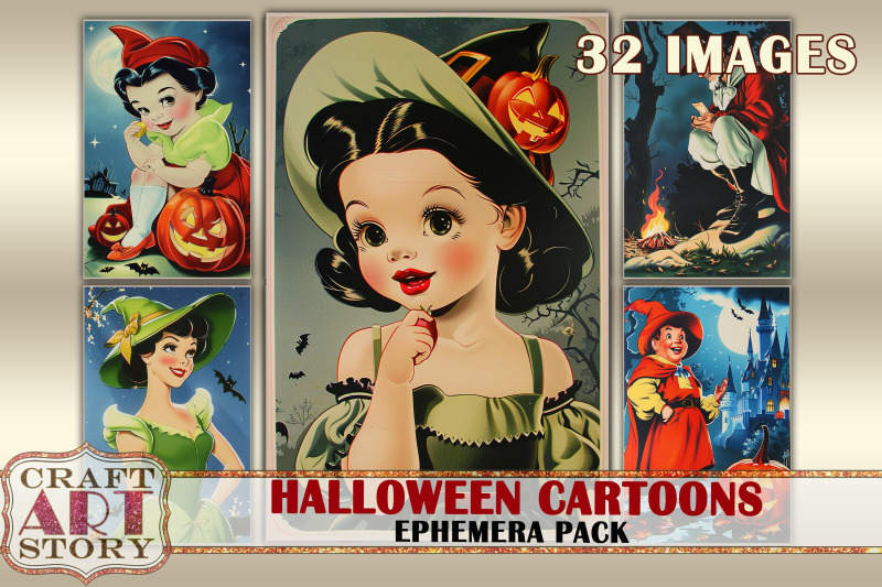 halloween-cartoons-ephemera-pack-printable-1950-style-images